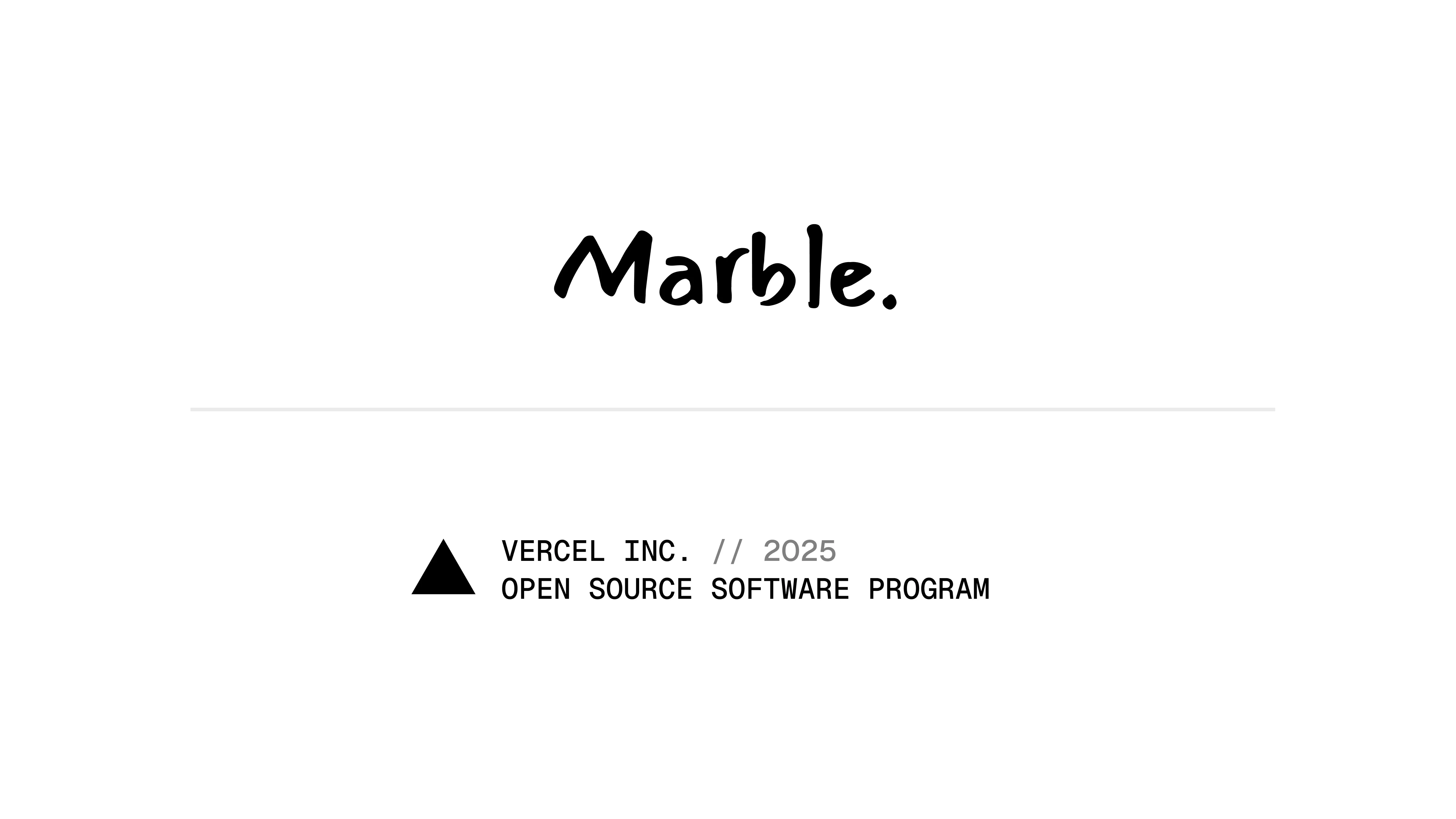 Marble Joins the Vercel Open Source Program